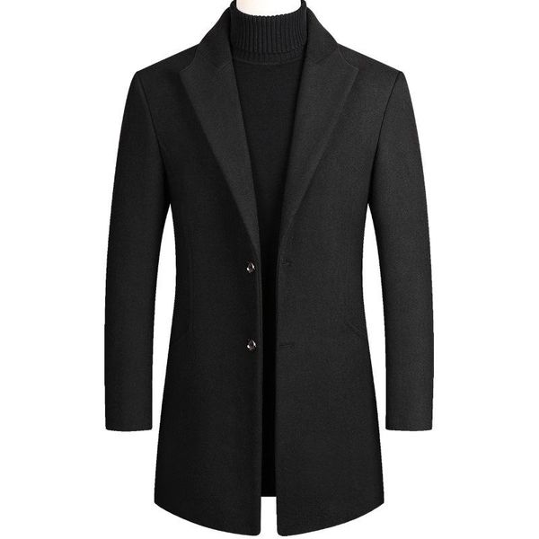 

men's wool & blends black woolen overcoat windbreaker grey wine red
