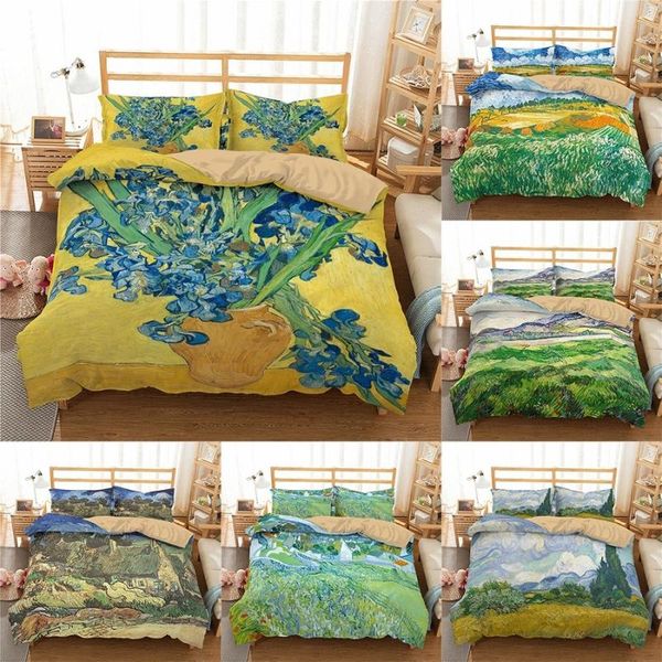 

bedding sets geometry famous painting sunflower and star night printed set 3d comforter luxury kids duvet cover with pillowcase