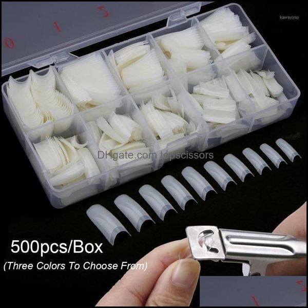 

art salon health & beauty24/50/500pcs coffin nail tips transparent fake fingernails artifical false nails manicure diy tools1 drop delivery, Red;gold