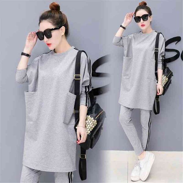 

clothes korean style womens outfits clothing fashion tracksuit women two piece set and pants long sleeve trendy, White