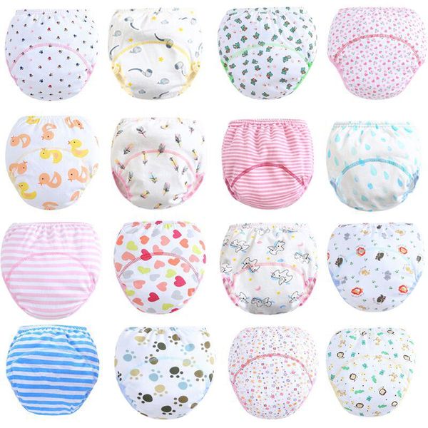 

cloth diapers 6pcs/lot 3 layers baby reusable cotton training pants infant tpu learning panties boy girl nappies underwear