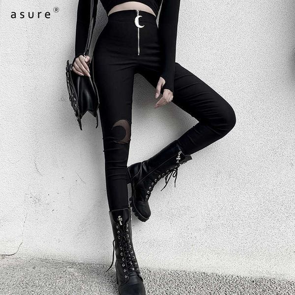 Gothic Bleistift Hosen Frauen Traf Y2k Hosen Sommer Kleidung Emo Vintage Streetwear Ästhetische Punk Leggings 92382 210712