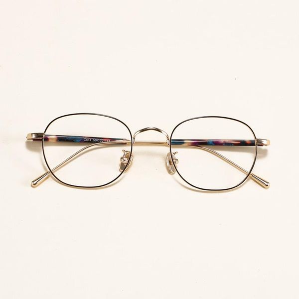 

literature and art metal alloy eyeglass frame, short sighted men's women's fashion square retro student glasses sunglasses frames, Black