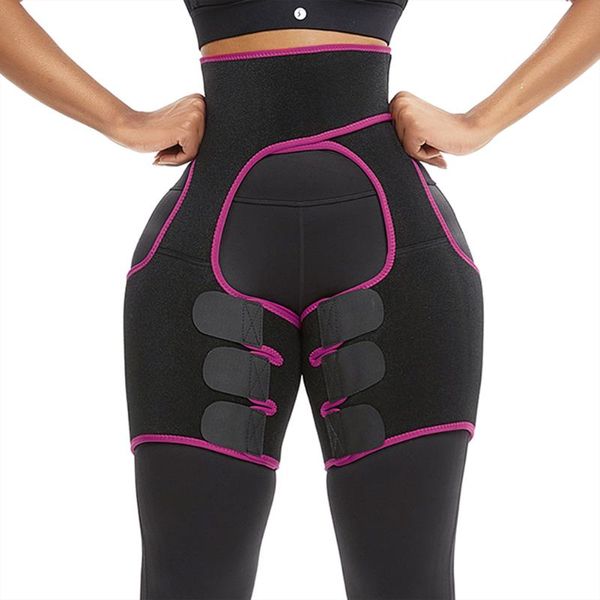 

women's shapers neoprene sweat slim thigh trimmer waist trainer leg slender slimming belt shapewear muscles band weight loss body shape, Black;white