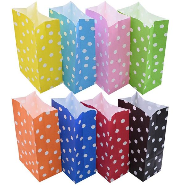 

gift wrap 5/10pcs multicolor paper bag wave point don gifts bags birthday party decoration wedding candy cookie package supplies