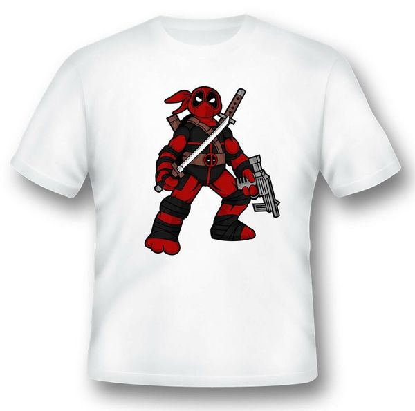 

dead ninja samarai dude gun tee shirt black or white, White;black