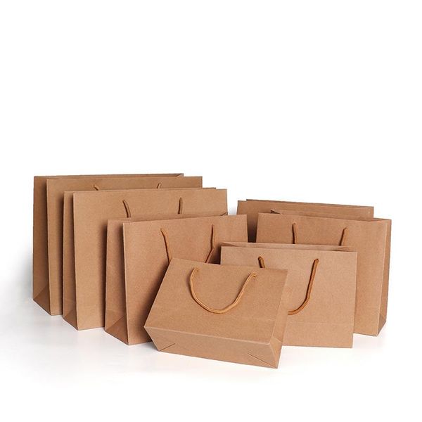 

gift wrap 10pcs paper bag clothing shopping kraft spot solid color black white