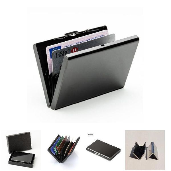 

holder wallet men stainless steel bank card case waterproof rfid blocking cover purse, White