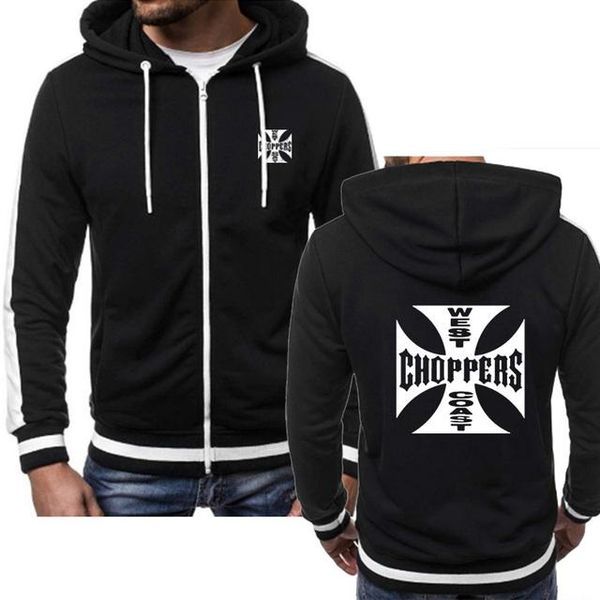 

men's hoodies & sweatshirts 2021 spring autumn harajuku sweatshirt west choppers men streetwear fleece zipper jacket clothing a, Black