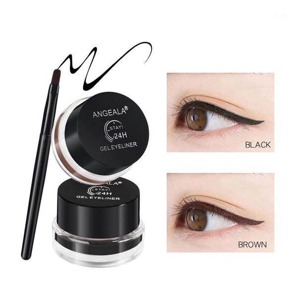 

waterproof eyeliner gel cream with brush makeup cosmetic black eye liner1