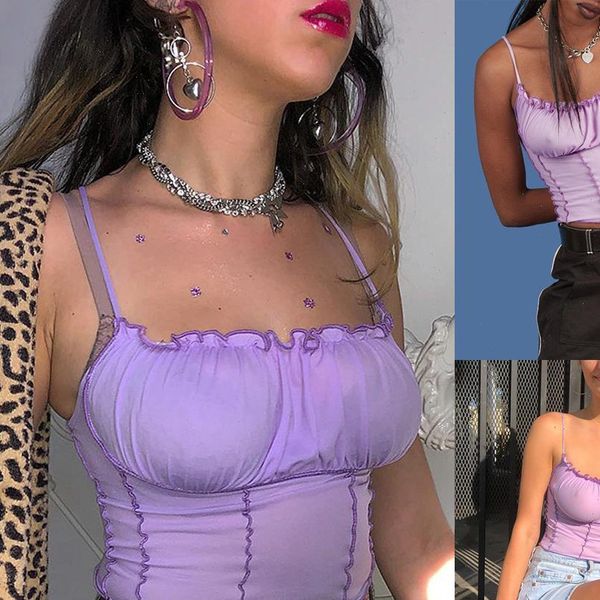 

fashion sling purple women camis sleeveless bra vest s  l, White