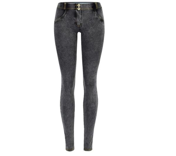 

eu style woman jeans low super strench confortable long pencil pants snowflake women's, Blue