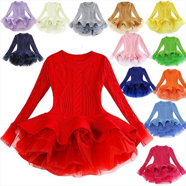 

girl christmas tutu winter dresses red green sweater princess party costumes clothing baby girls 2 8t, Red;yellow