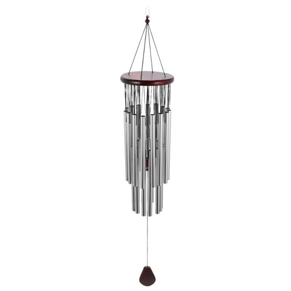 

decorative objects & figurines 1pc garden wind chime hanging pendant outdoor windbell (silver)