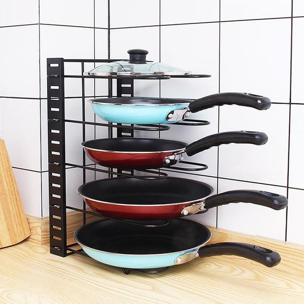 

storage baskets the adjustable kitchen shelf can store multi-layer utensils, chopping boards, pot covers and pan shelves