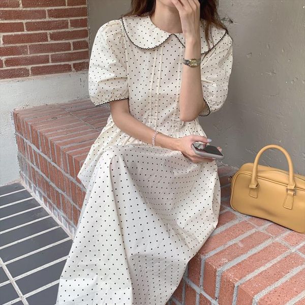 

printed polka dots party womens dresses sweet summer elegant retro short sleeves femme streetwear florals vestidos, Black;gray