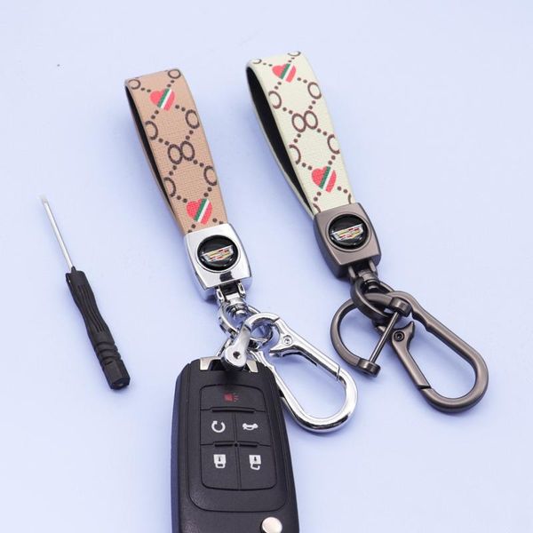 

keychains leather keychain holder accessories lanyard for keys cadillac- escalade cts ats srx sts xt5, Silver
