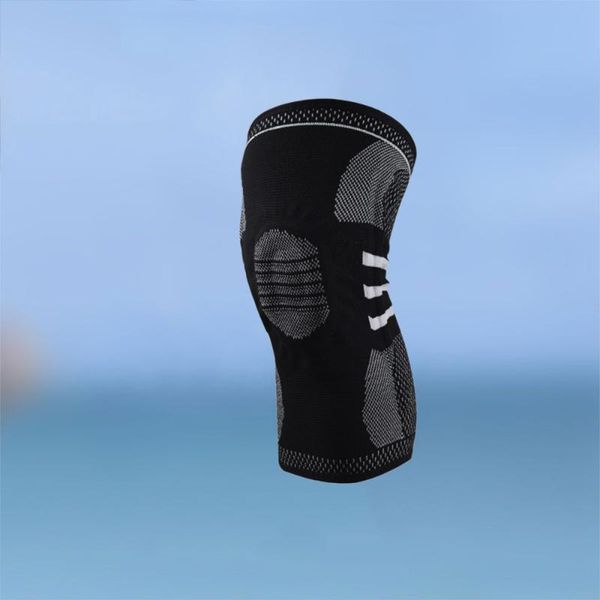 

anti-collision riding spring support silicone mountaineering running fitness breathable elastic braid legs sports kneepad (b elbow & knee pa, Black;gray