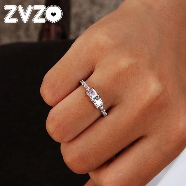 

wedding rings zvzo girls engagement fashion female minimalism simple crystal set for women party jewelry gifts, Slivery;golden