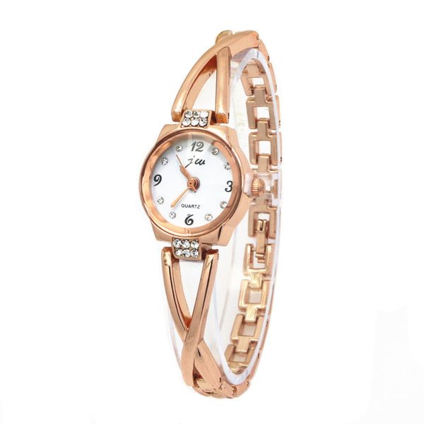 

watch popular fashion women's high-end student fine steel, Slivery;brown