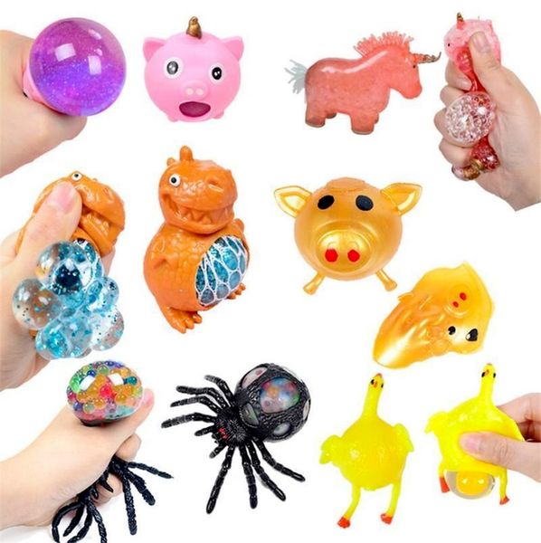 

stock vent squeeze toy tpr squeezes decompression color beads grape ball halloween large spider music dhl r15