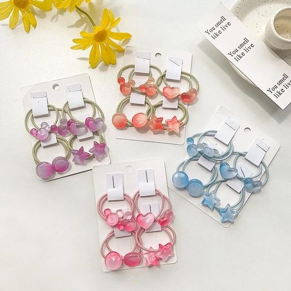 

hair accessories 8pcs cute girls bands rubber band ponytail holder gum headwear girl korean children headband, Slivery;white