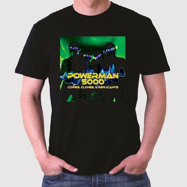 

Powerman 5000 Copies Clones & Replicants Men's Black T-Shirt Size S to 3XL, White;black