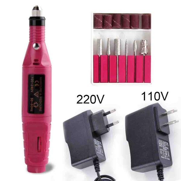 

nail drill & accessories 1set professional electric machine for manicure power mini drills pen pedicure file polish art tools kit