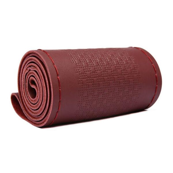 

steering wheel covers 38cm cover anti-slip auto car cowhide diy leather needle