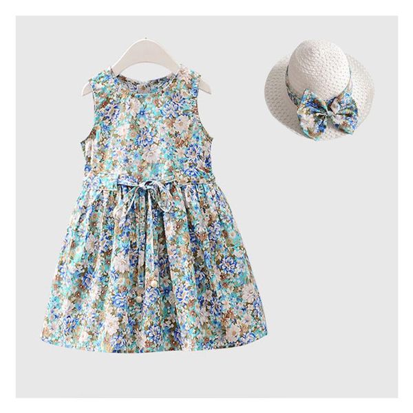 

girl's dresses summer flower cotton for girls baby girl dress 2-12 years children princess kids clothing, Red;yellow
