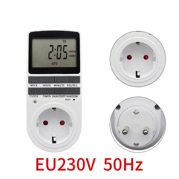 Timer Elettronico Digitale Timer Interruttore Cucina Presa 230V 110V 7 Giorni 12/24 Ore Programmabile Presa di Temporizzazione EU AU Spina UK