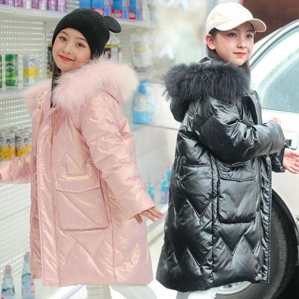 

down coat russia winter baby children hooded glossy thicker warm waterproof outerwear kids clothes jacket for girls a782, Blue;gray
