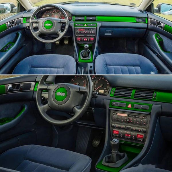 

car-styling 3d 5d carbon fiber car interior center console color change molding sticker decals for audi a6 c5 1997-2004