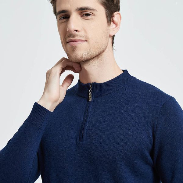 

men's sweaters brand knitwear sweater men clothes autumn winter thick warm wool pullover casual zipper turtleneck pull 2mcq, White;black
