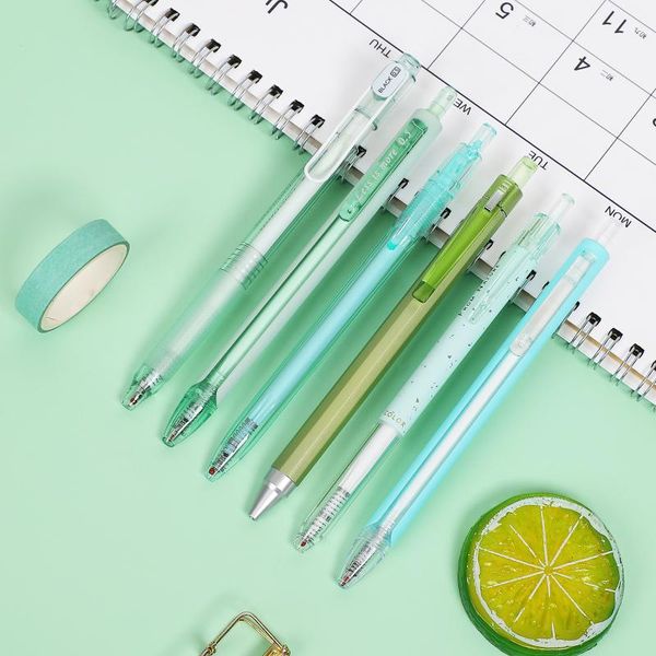 

gel pens jianwu 3/6 pcs/set refreshing simple press pen 0.5mm black ink ballpoint signature writing office accessories stationery