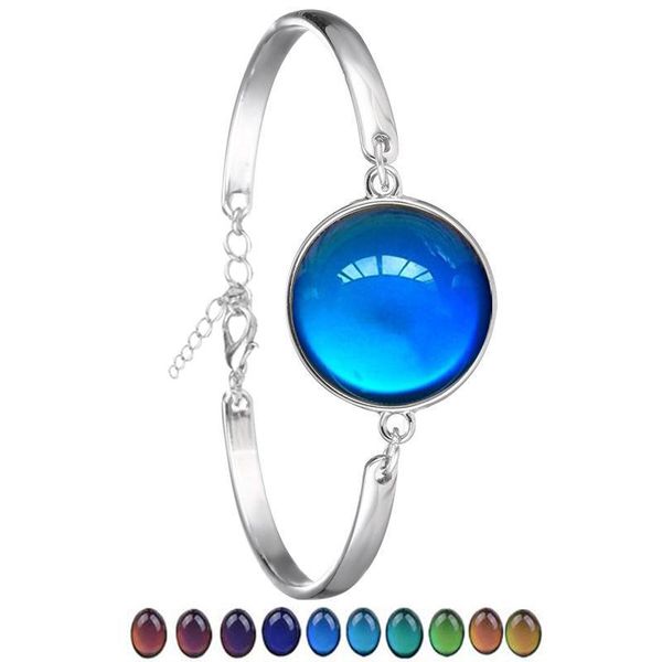 

charm bracelets classic temperature change color mood bracelet jewelry smart discolor bangles gift for friends, Golden;silver