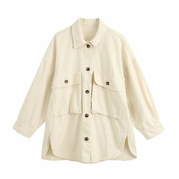 

women's jackets casual jacket autumn style double pocket loose bat sleeve and coats, Black;brown
