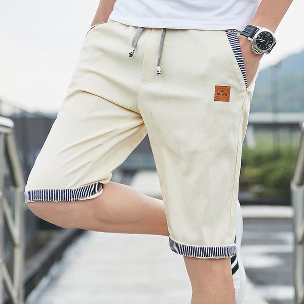 

summer men's casual pants lightweight and comfortable breathable quality five-point shorts, White;black