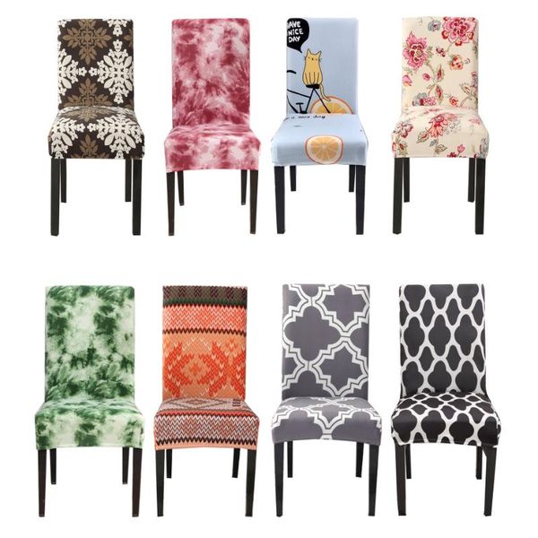 

printed elastic stretch chair cover spandex dinning room kitchen slipcovers protector for wedding banquet party covers