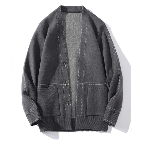 

men's sweaters men knitted cardigan sweater autum winter vintage korean fashion casual woolen knit coats suéter de los hombres, White;black