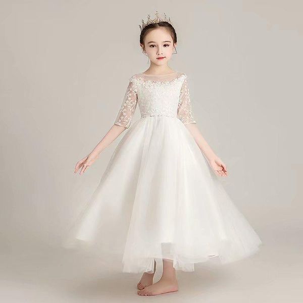 

flower girl dresses vestidos lace baby infant dress kids formal, White;blue
