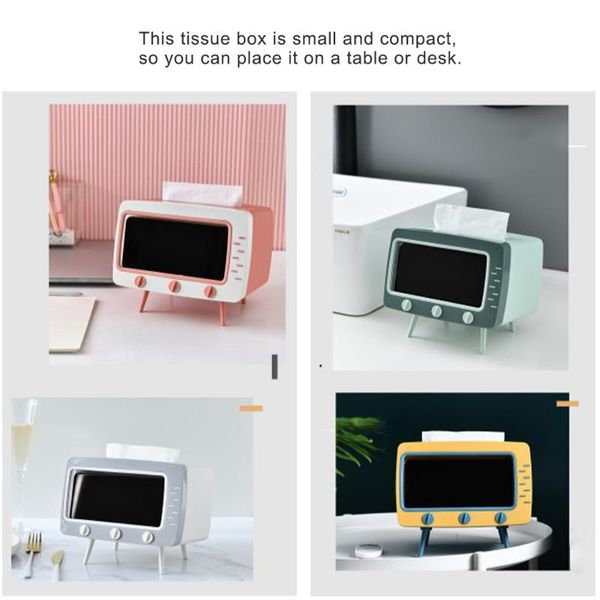 

tissue boxes & napkins cute box storage multifunctional creative paper pumping phone holder dust-proof household tv shape
