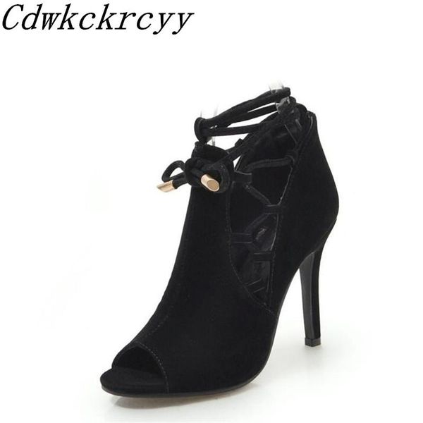 

spring and summer pattern fashion black rome women sandals cross bandage super high heel personality