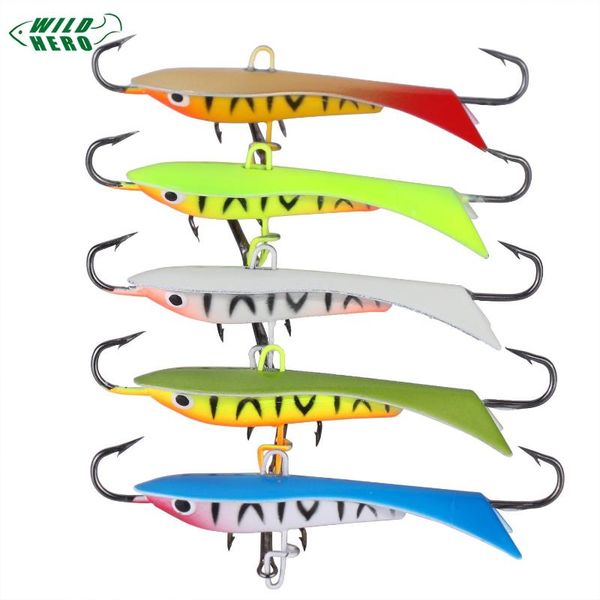 

fishing hooks wildhero 5pcs/lot ice jigs with treble hook single for walleye winter lures jigging