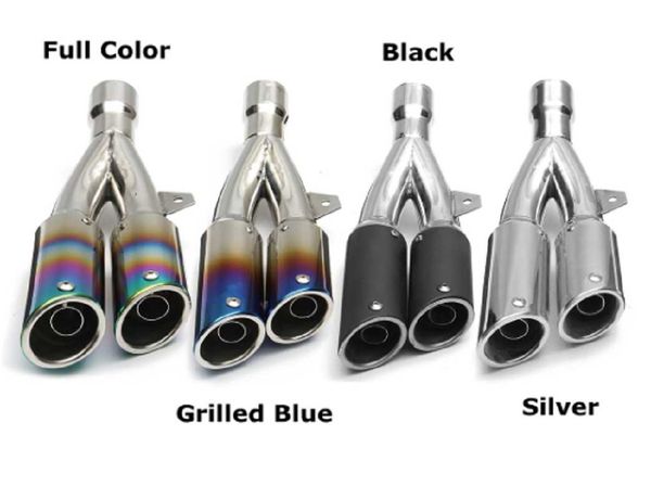 

motorcycle exhaust system double outlet 38-51mm motocross muffler pipe escape moto for z800 s1000rr nc700 r3 gw250 rc390 universal