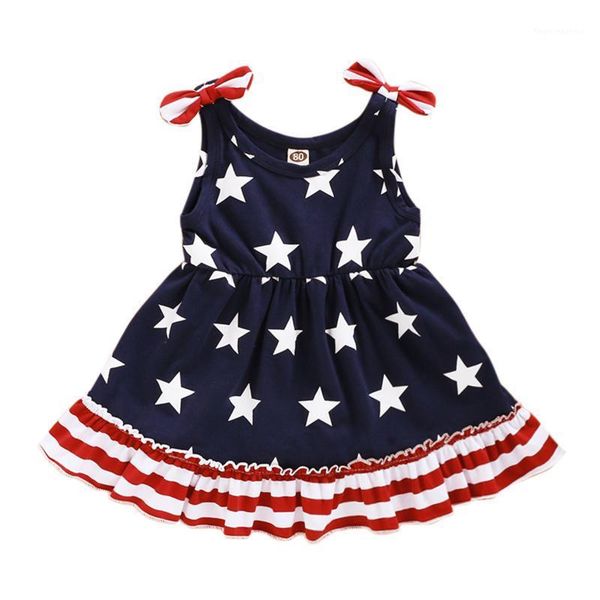 

girl's dresses independence day baby dress born kids girls 4th-of-july star stripe suspenders casual clothes summer dress#301, Red;yellow