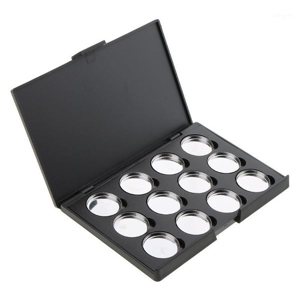 

black empty palette box eyeshadow powder make up case pan pot holder eyebrow tools & stencils1