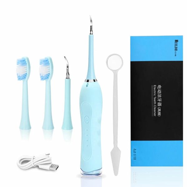 

2 in 1 sonic electric dental calculus remover 4 modes tartar cleaning tool oral irrigator electric toothbrush - black
