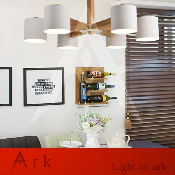 

ceiling lights ark light nordic wood led lamp chandelier e27 with iron lampshade for living room suspendsion lighting fixtures