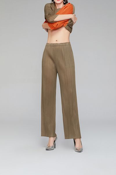 

dresses fashion miyake pleated casual straight pants female trousers, White
